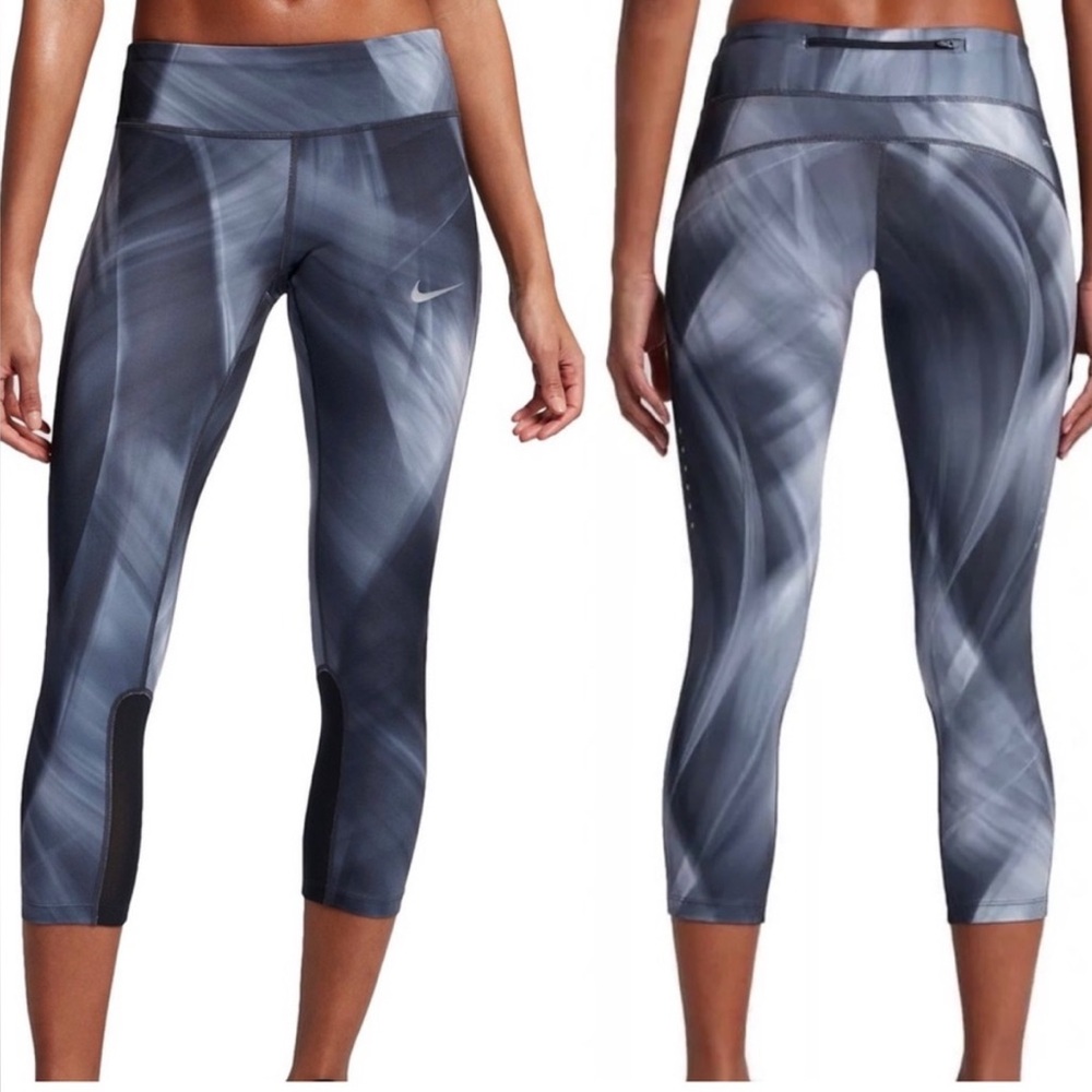 Nike Black and Gray Swirl Leggings